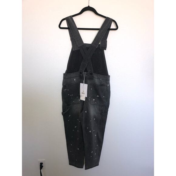 Sandrine Rose Polka Grey Distressed Overalls - S - Picture 5 of 9